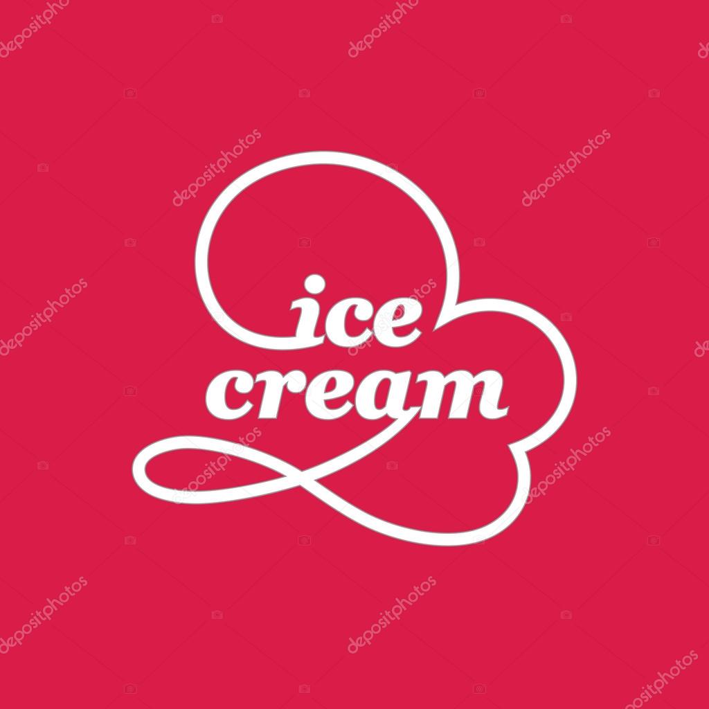 Ice cream logo with dynamic curves