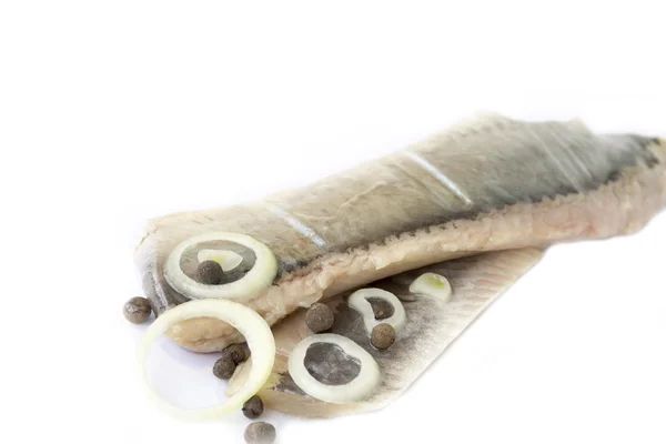 圆角的鲱鱼与洋葱和香料 — 图库照片
