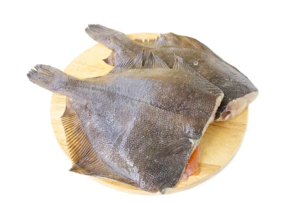 Raw fish flounder on a white background Stock Picture