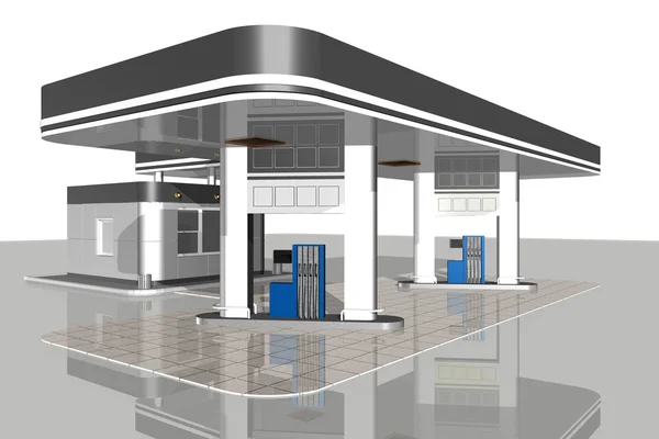 Beyaz backhround Gasolain istasyonu