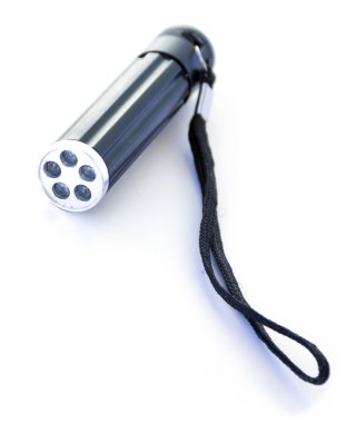 beyaz zemin üzerinde LED el feneri