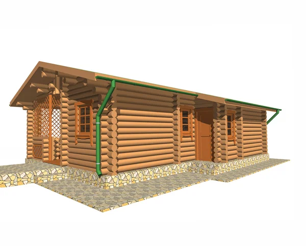 Maison en bois, 3d — Photo