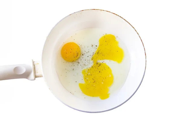 Scrambled eggs in a frying pan — Stock Photo, Image