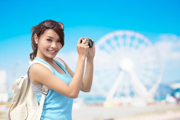 Happy woman travel — Stock Photo, Image