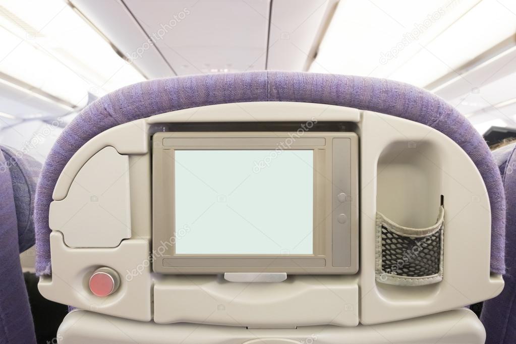 LCD screen in airplane seat — Stock Photo © ryanking999