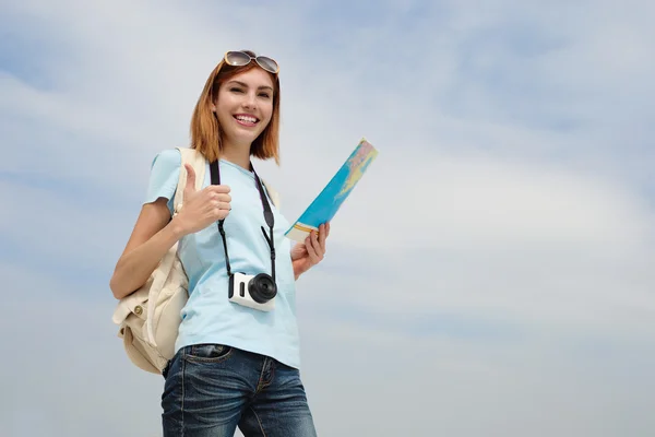 Happy travel woman — Stock Photo, Image