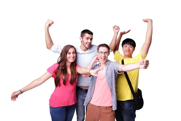 Grupo de estudiantes emocionados — Foto de Stock