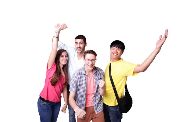 Group of excited students — Stock Photo, Image