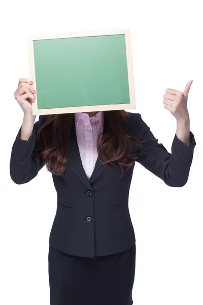 Mujer de negocios mostrando pulgar hacia arriba — Foto de Stock