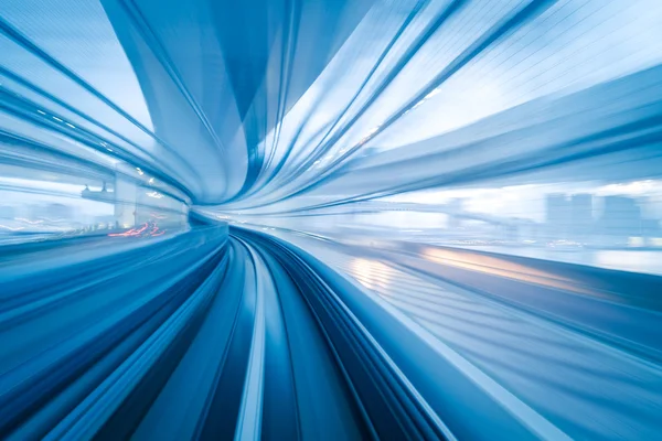 Tunnel with Motion blur of a city Stock Picture