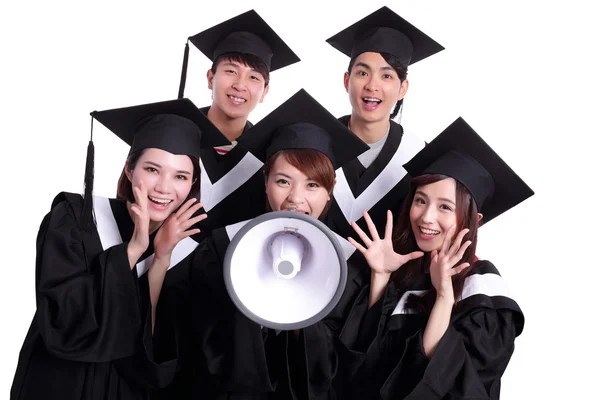 Mutlu mezunları öğrenci grubu — Stok fotoğraf