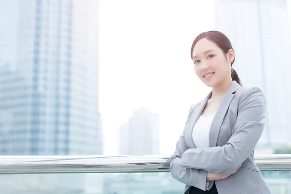 Business woman smile and look — Stock Photo, Image