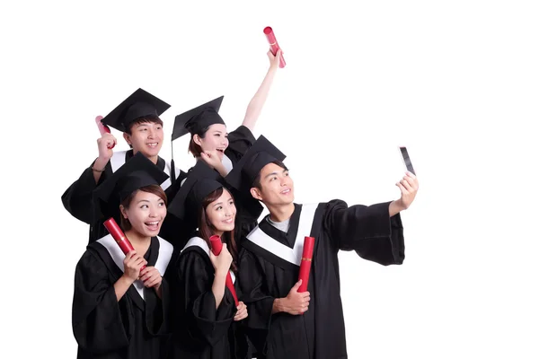 Happy  students taking picture — Stock Photo, Image