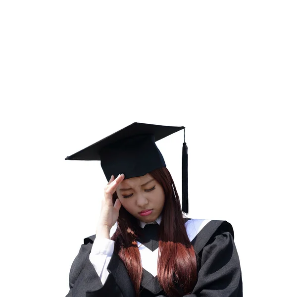 Sad student graduatin — Stock Photo, Image