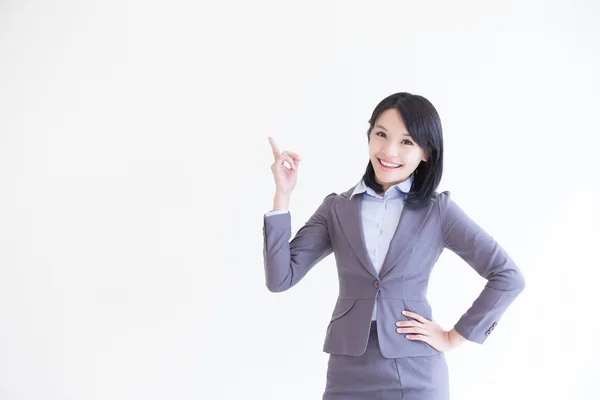 Business woman  showing  something — Stock Photo, Image