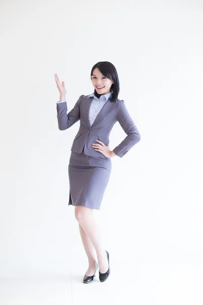 Business woman  showing  something — Stock Photo, Image