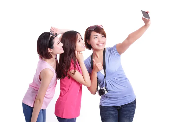 Happy women  taking picture — Stock Photo, Image