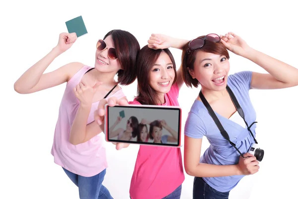 Mujeres tomando fotos de sí mismas — Foto de Stock