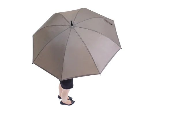Business woman holding  umbrella — Stock Photo, Image