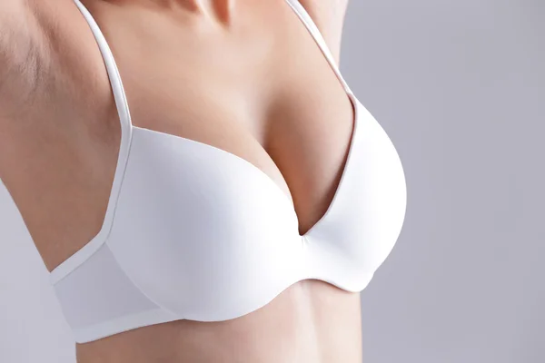 Female Breasts Dressed White Bra Side Stock Photo 1013525032