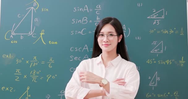 Professor de matemática sorrir para você — Vídeo de Stock