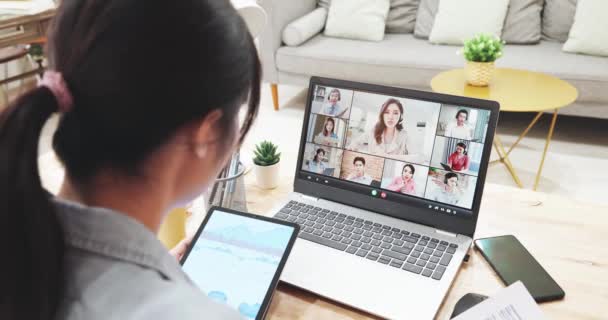 Domácí pracovní video setkání — Stock video