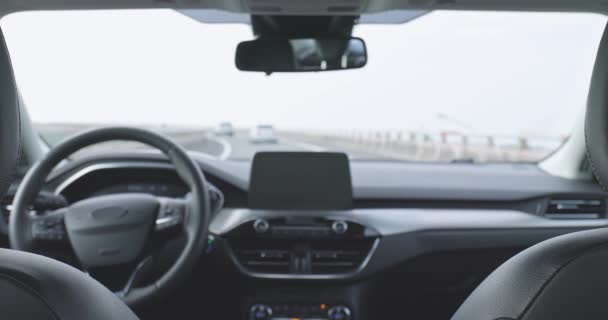 Conceito de carro auto condução inteligente — Vídeo de Stock
