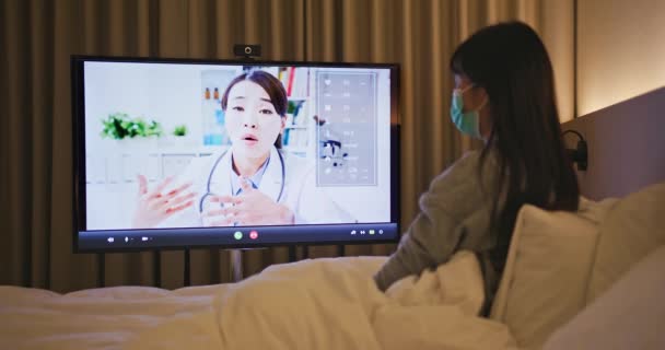 Telemedicine concept with webcam — Stock Video