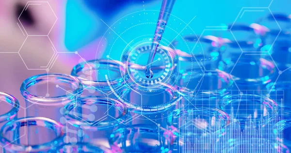 Biokemi Forskningsteknik Koncept Vetenskapligt Eller Medicinskt Labb Provrör Laboratoriet — Stockfoto