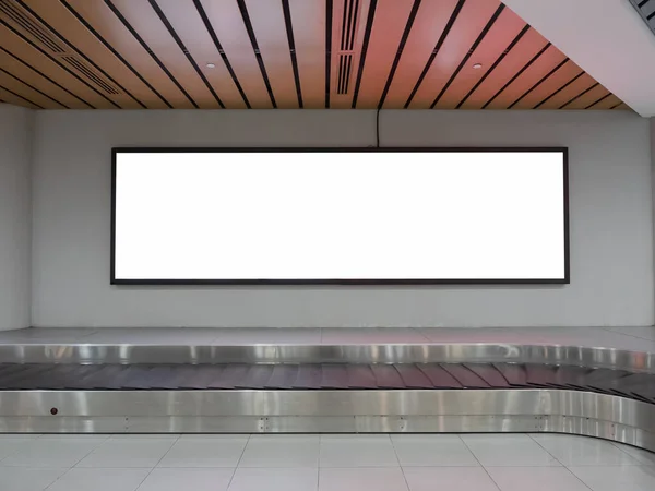 Large White Blank Billboard Poster Indoor Wall Luggage Carousel — Stock Photo, Image