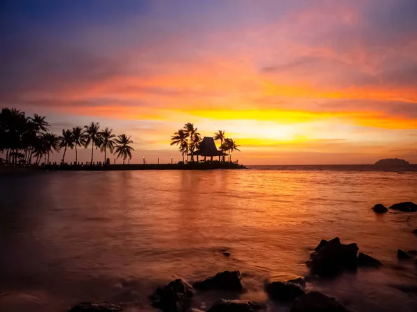 Sol Tarde Con Una Hermosa Luz Playa — Foto de Stock