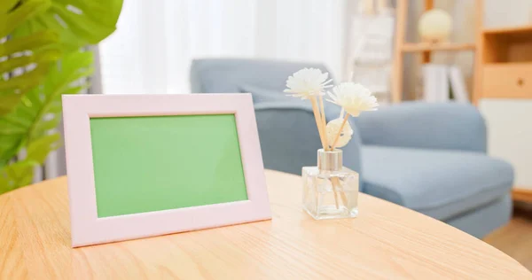 Close Photo Frame Green Copy Space Table Living Room Home Royalty Free Stock Photos