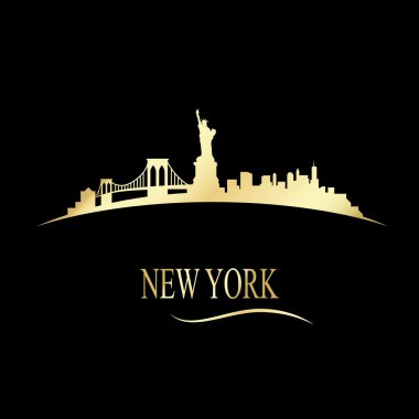 Luxury golden New york skyline clipart