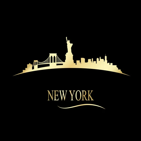 Skyline dorado de lujo de Nueva York — Vector de stock