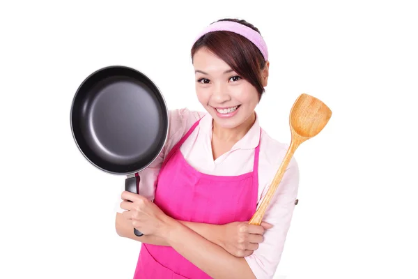 Vrouw huisvrouw koken — Stockfoto