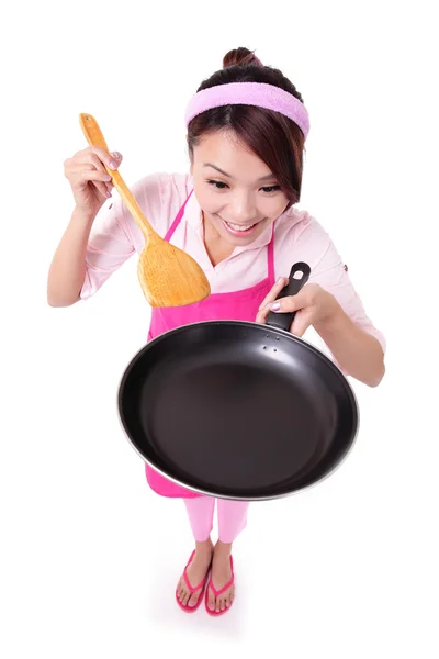 Vrouw huisvrouw koken — Stockfoto