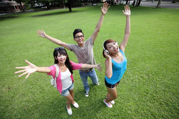 Carefree Happy College students — Stock Photo, Image