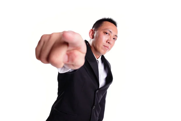 Business man serious pointing — Stock Photo, Image