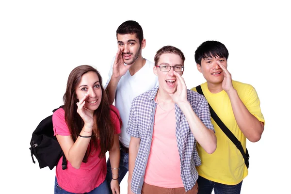 Groep opgewonden studenten — Stockfoto