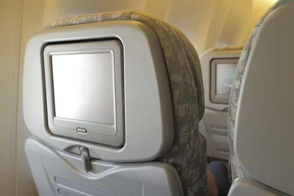 Pantalla LCD en el asiento del avión —  Fotos de Stock