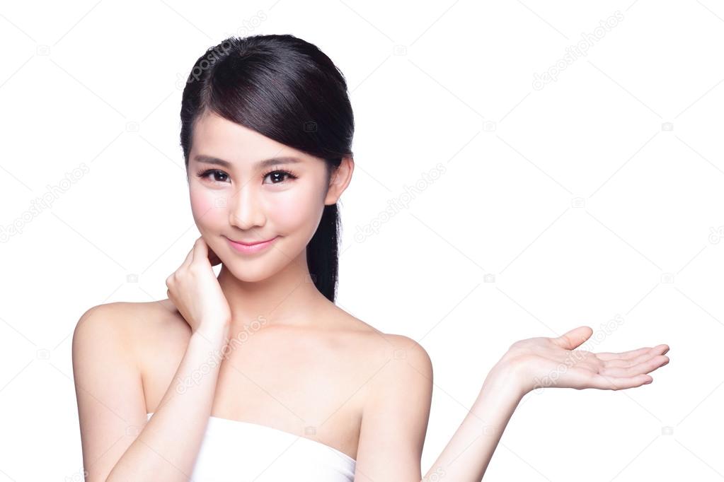 Young woman with health skin show Stock Photo by ©ryanking999 57471767