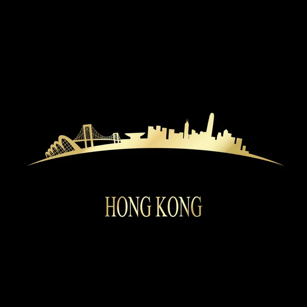 Lyxiga golden Hong Kong skyline — Stock vektor