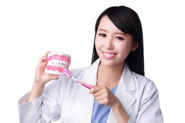 Mosoly nő fogorvos orvos — Stock Fotó
