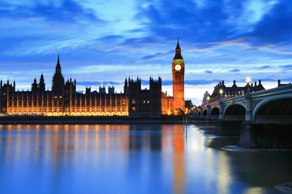 Big ben london på natten — Stockfoto