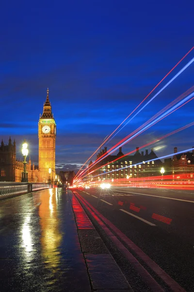 Big ben Londýn v noci — Stock fotografie