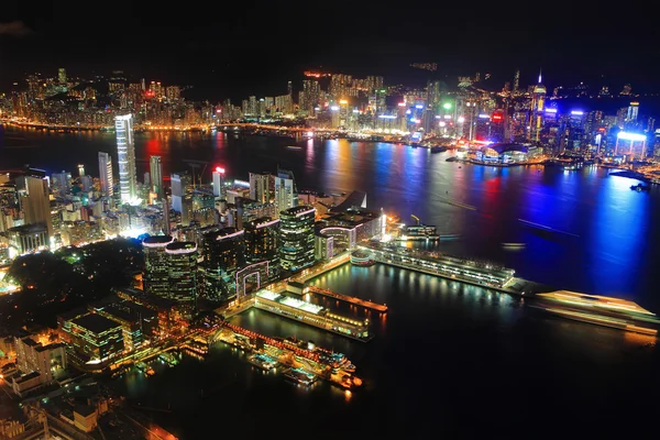 Hong Kong, gece görüşü. — Stok fotoğraf