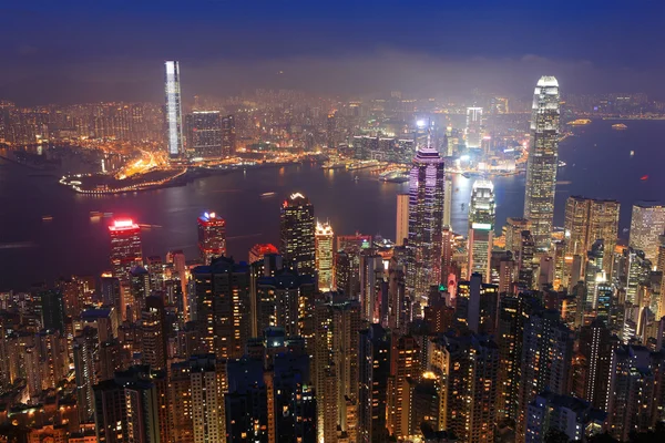 Hong Kong, gece görüşü. — Stok fotoğraf