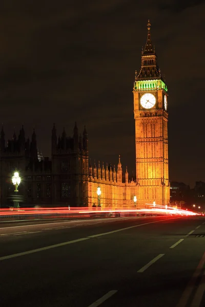 Big ben Londýn v noci — Stock fotografie