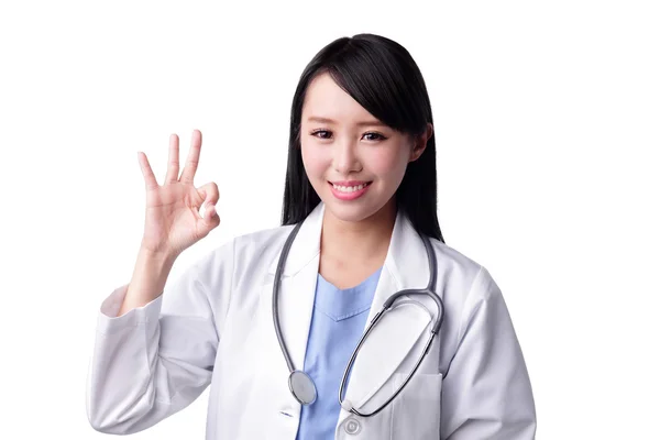 Medico mostrando gesto ok . — Foto Stock