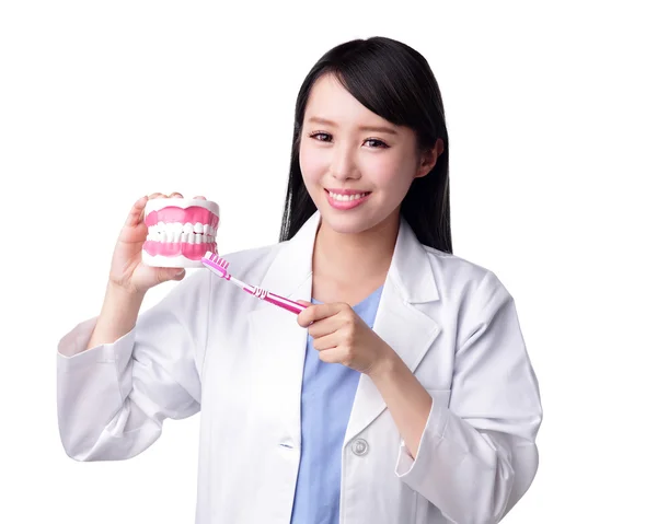 Mujer sonrisa dentista médico — Foto de Stock